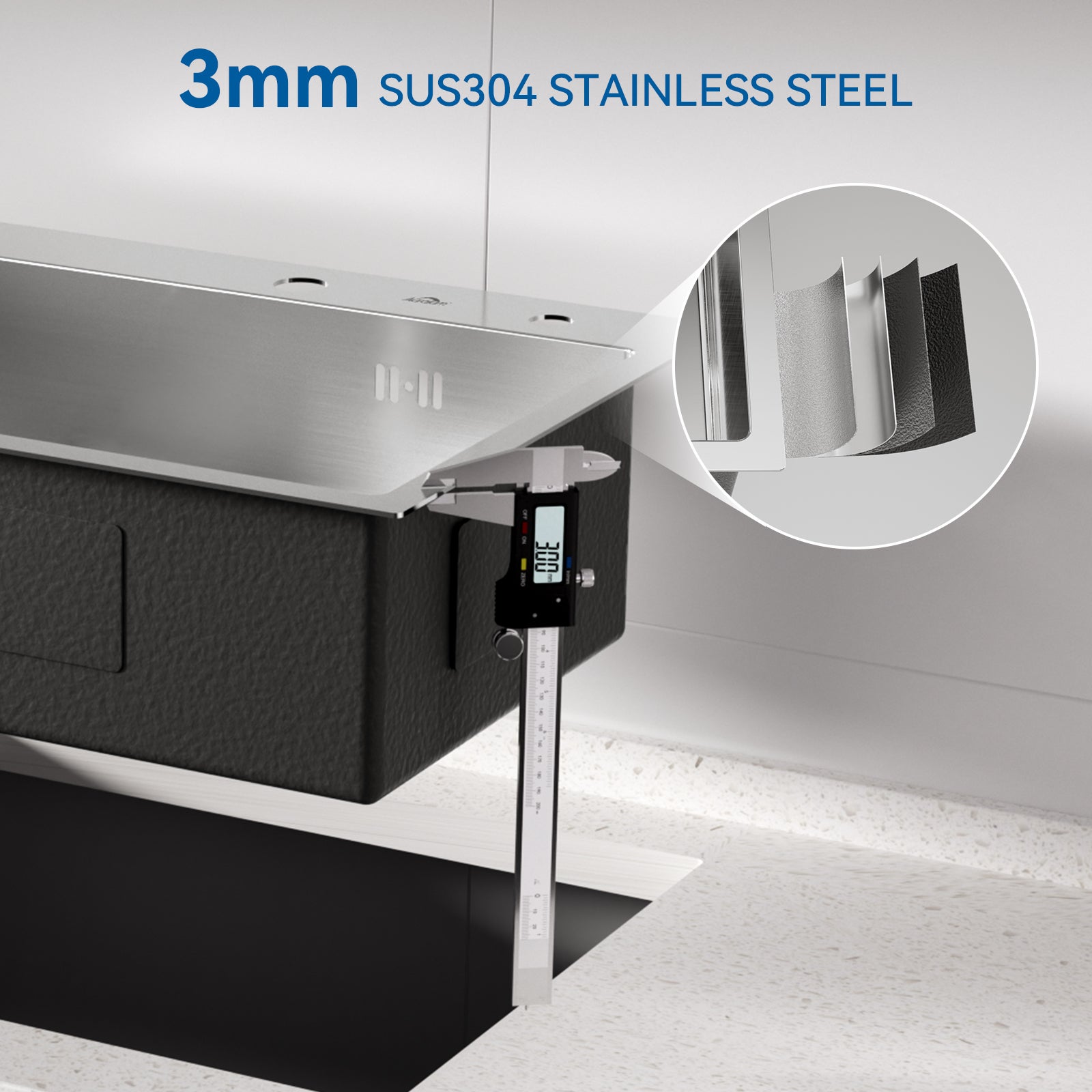 Évier Cuisine 1 Bac 55x45CM Évier à encastrer avec Distributeur Savon,Siphon/Trop-Plein Évier Inox Brossé pour Table à partir de 60 cm,EU Modèle - 8