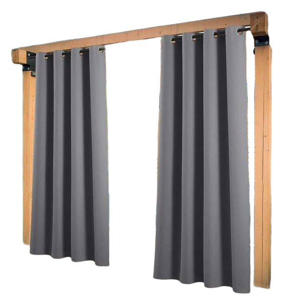 Rideau Extérieur En Lin – Lot De 2, Imperméable, Avec œillets Auto-agrippants, Occultant Léger, Pour Pergola, Terrasse, Balcon – 132 X 215 Cm, Gris