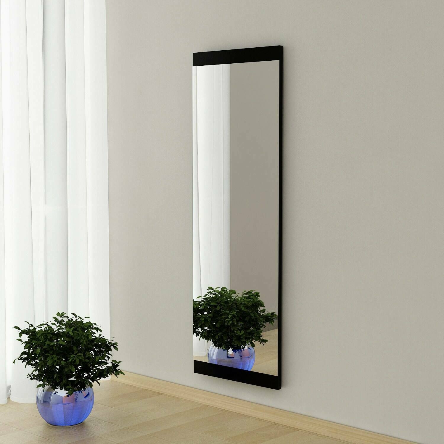Espejito acamar, espejo, objeto de decoración de pared, decoración de espejo, 40x2h120 cm, negro