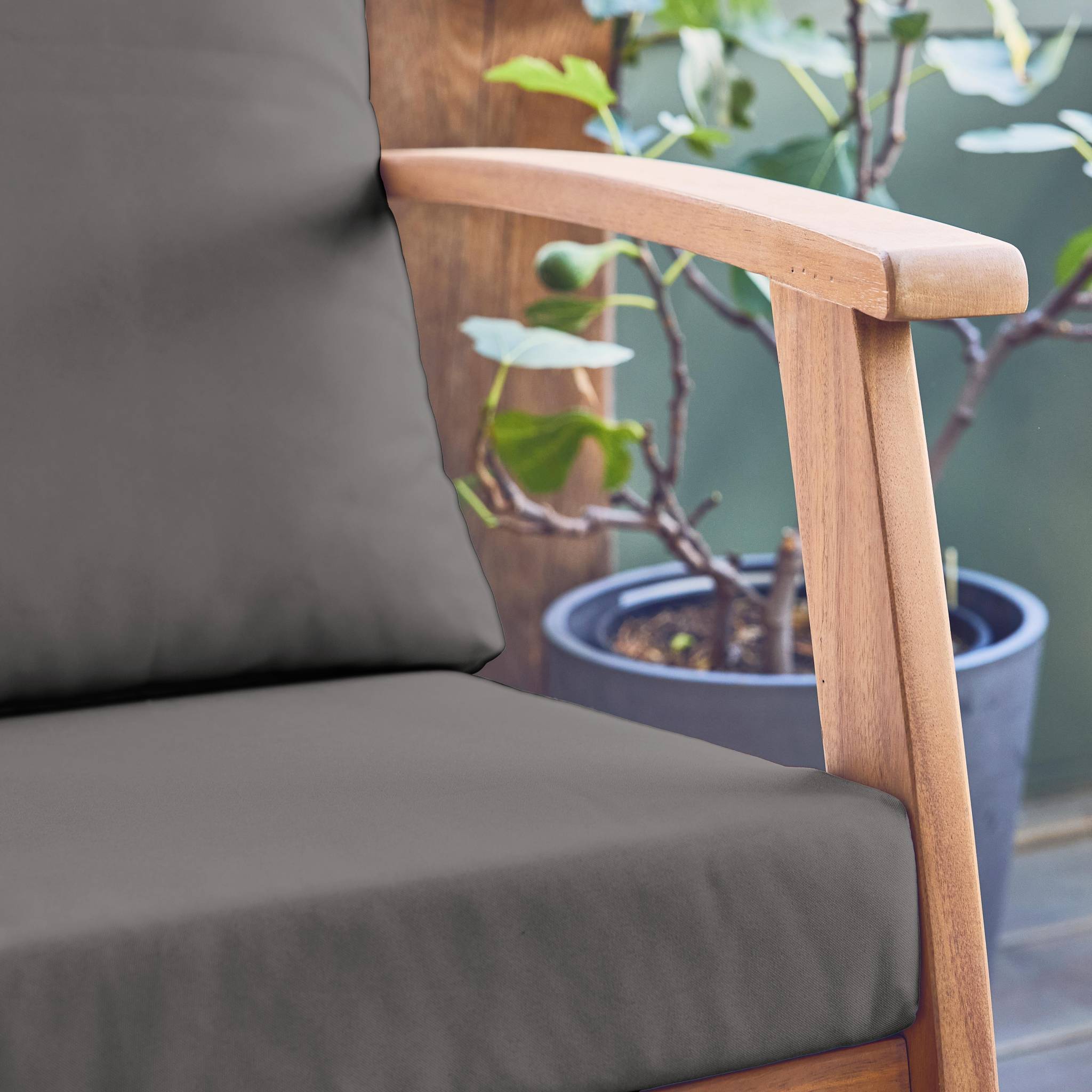 Salon de jardin en Bois Gris 5 personnes - 6