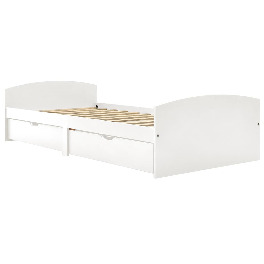 Cadre de lit avec 2 tiroirs sans matelas blanc 90 x 200 cm - 2