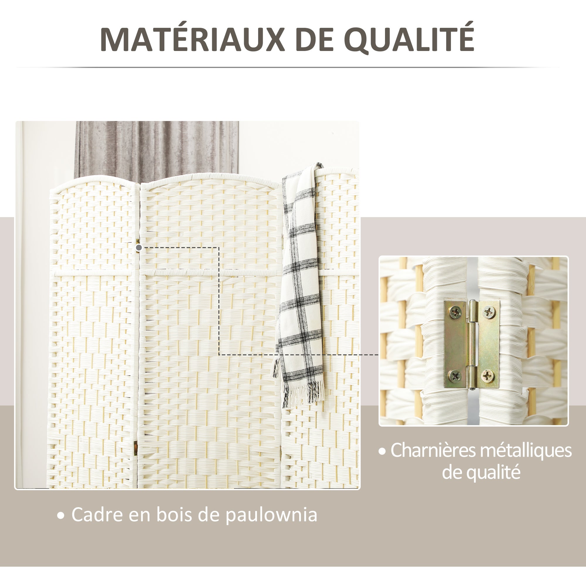 Paravent intérieur Polypropylène HOMCOM - 6