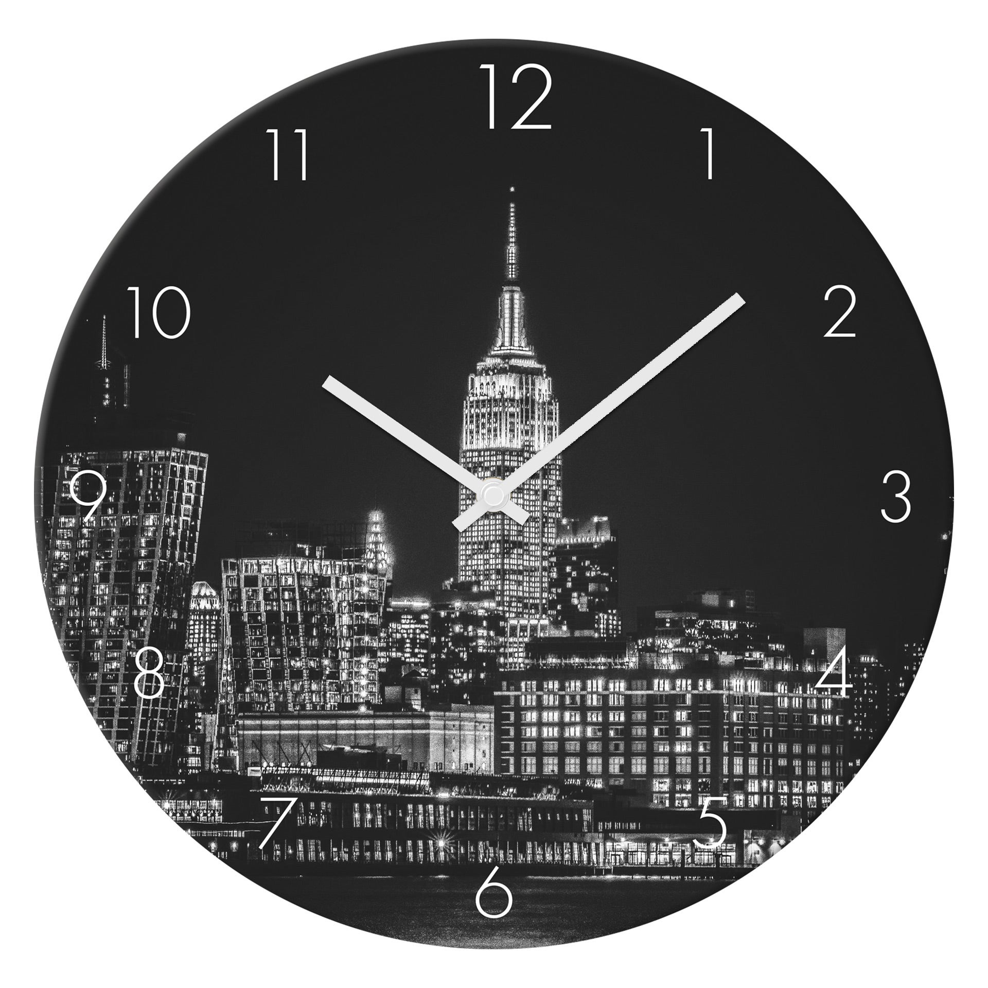 STYLER Ceas de perete decorativ Glassclock Oraș Ø 30 cm, decor modern de perete pentru living, dormitor și casă