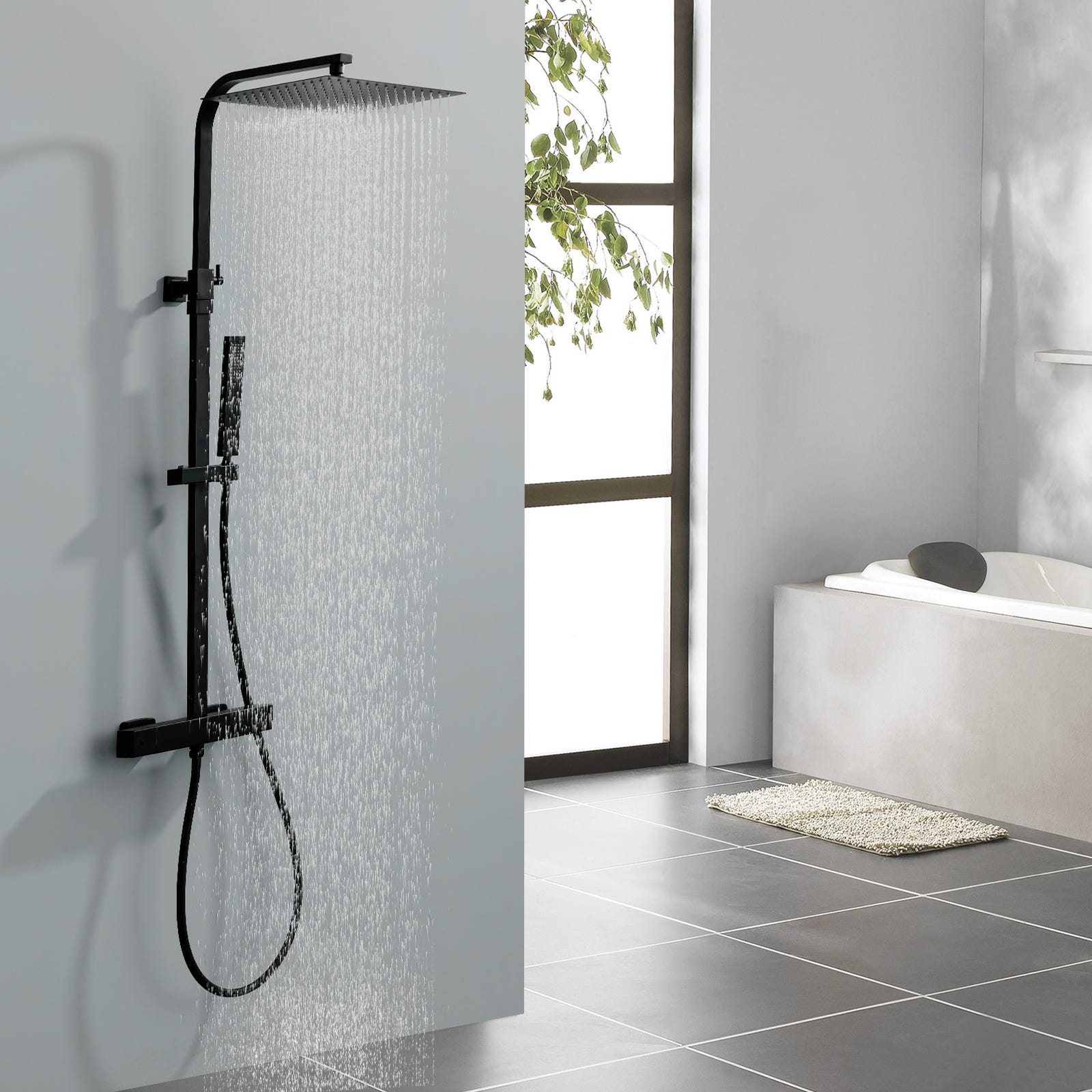 AICA Colonne De Douche Set De Douche Thermostatique Avec Douchette 3 Fonctions Colonne De Douche Hauteur Reglable 92115971 AICA Colonne De Douche Set De Douche Thermostatique Avec Douchette 3 Fonctions Colonne De Douche Hauteur Reglable 92115971