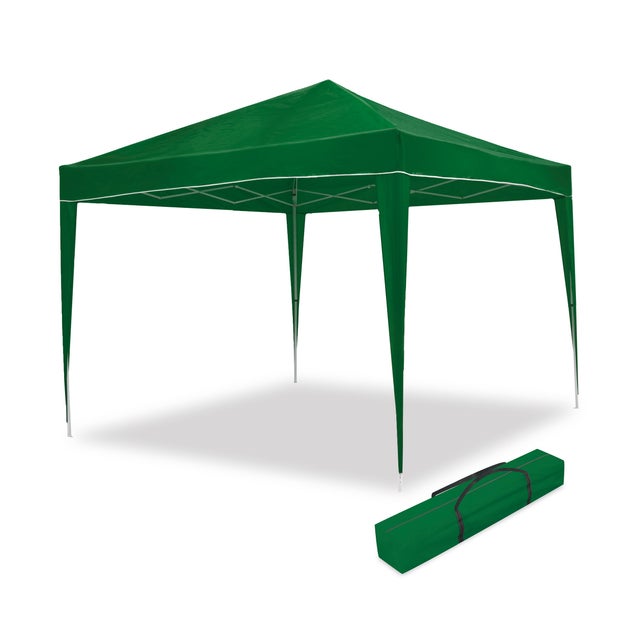 Carpa Plegable 3x3 m Verde Bosque – Resistente al Agua - Incluye Vientos y Piquetas de Fijación