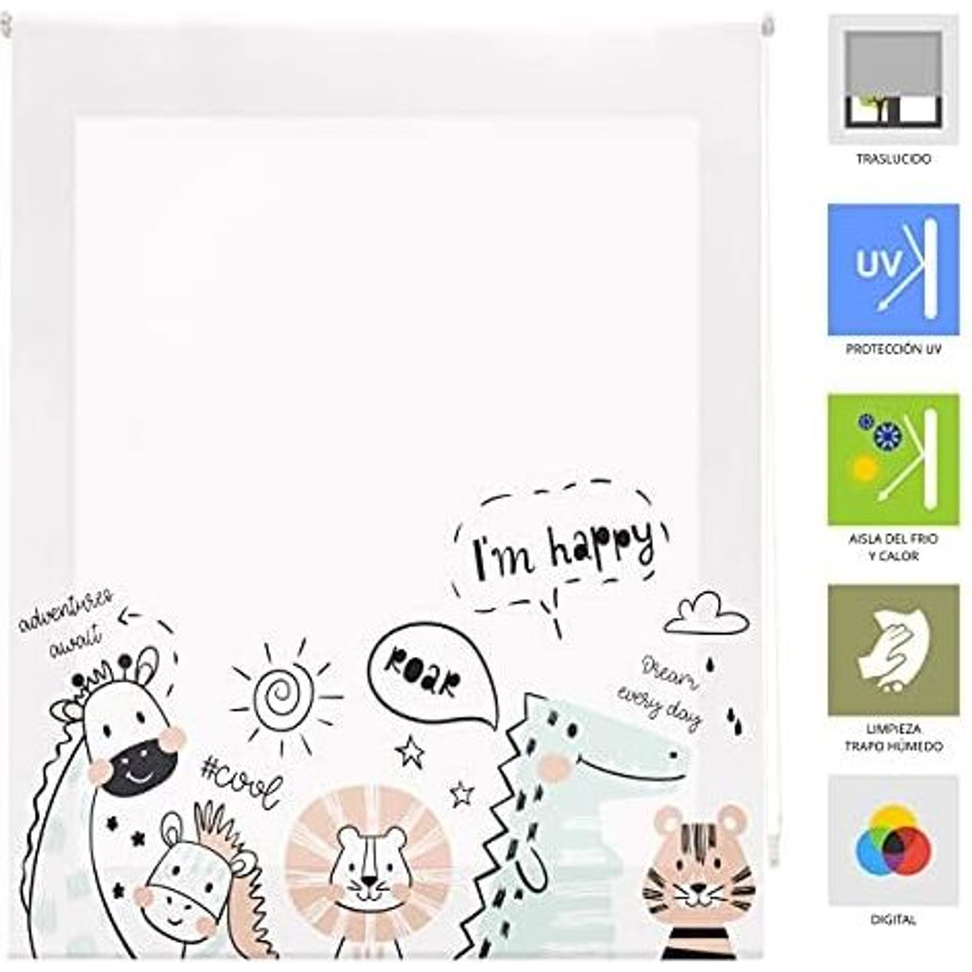 ECOMMERC3 | Tenda a Rullo Traslucida misura 110x180 - Tenda in Tessuto misura 107x175 - Tenda Termoisolante - 3