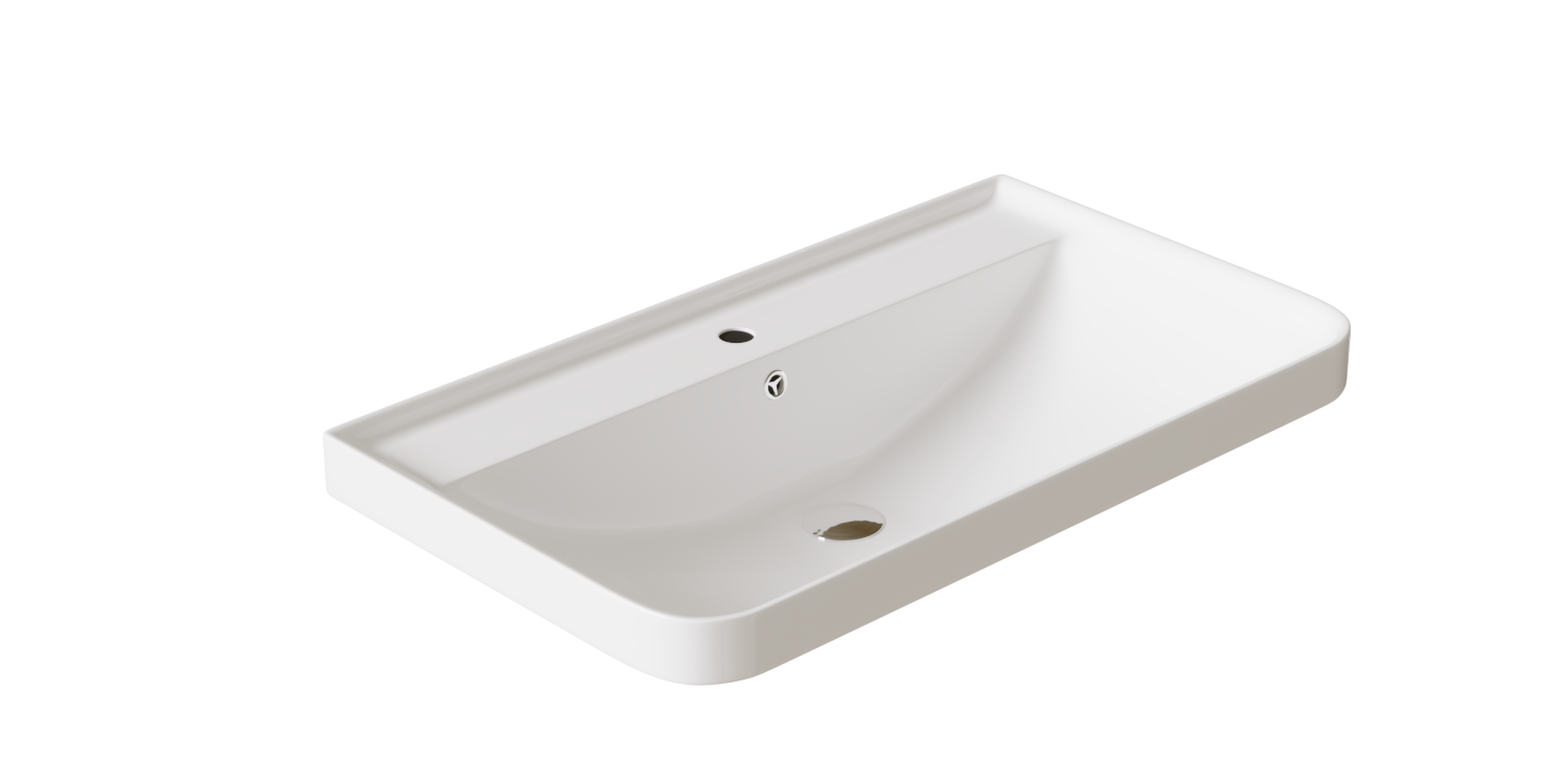 CONJUNTO MUEBLE DE BAÑO SUSPENDIDO MODELO IRUN 100 CM. 2 CAJONES ROBLE ALBA Y LAVABO COSMOS - 4