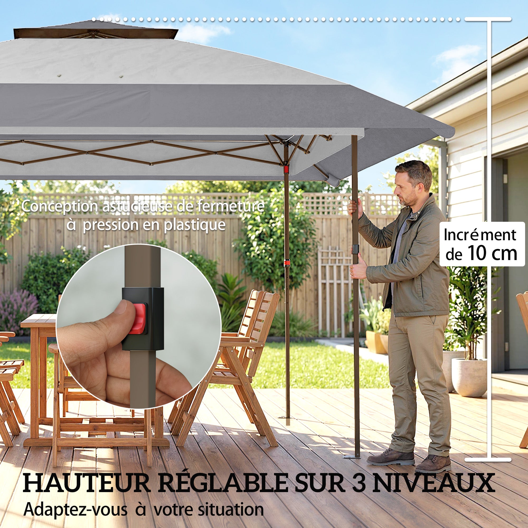 Tonnelle pliante polyester Outsunny - 7