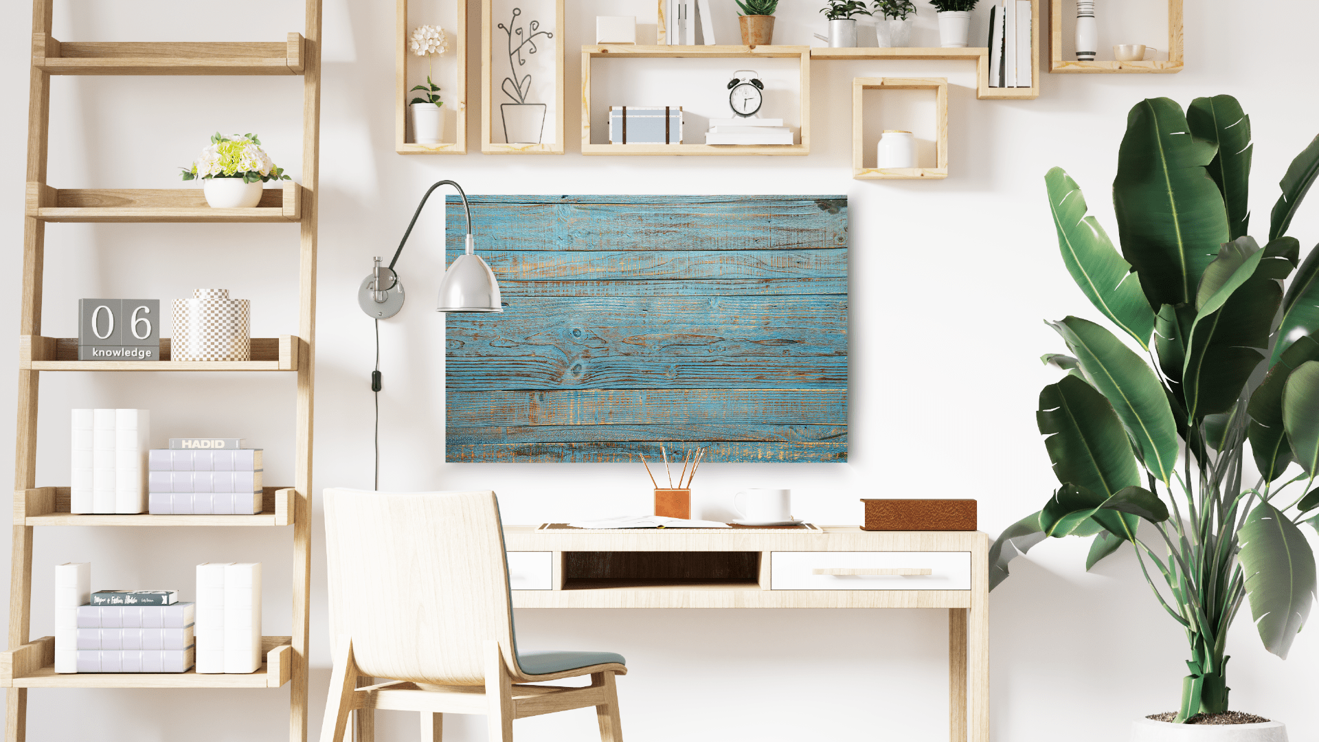 Tableau Magnétique en Métal Motif Planches Bleues 60x40cm, MetalBoards pour tout type d'Aimants - 2