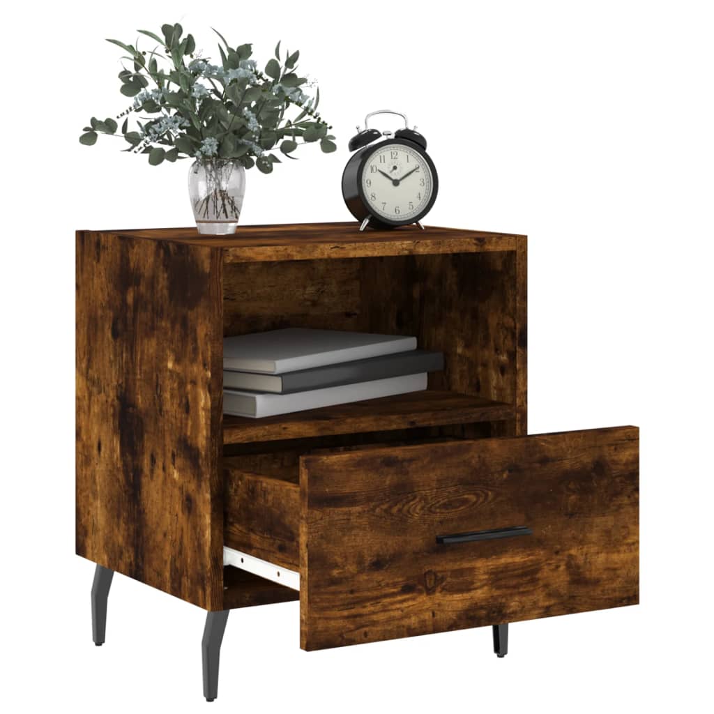 Maison Exclusive - Tables de chevet 2pcs chêne fumé 40x35x47,5cm bois d’ingénierie - 3