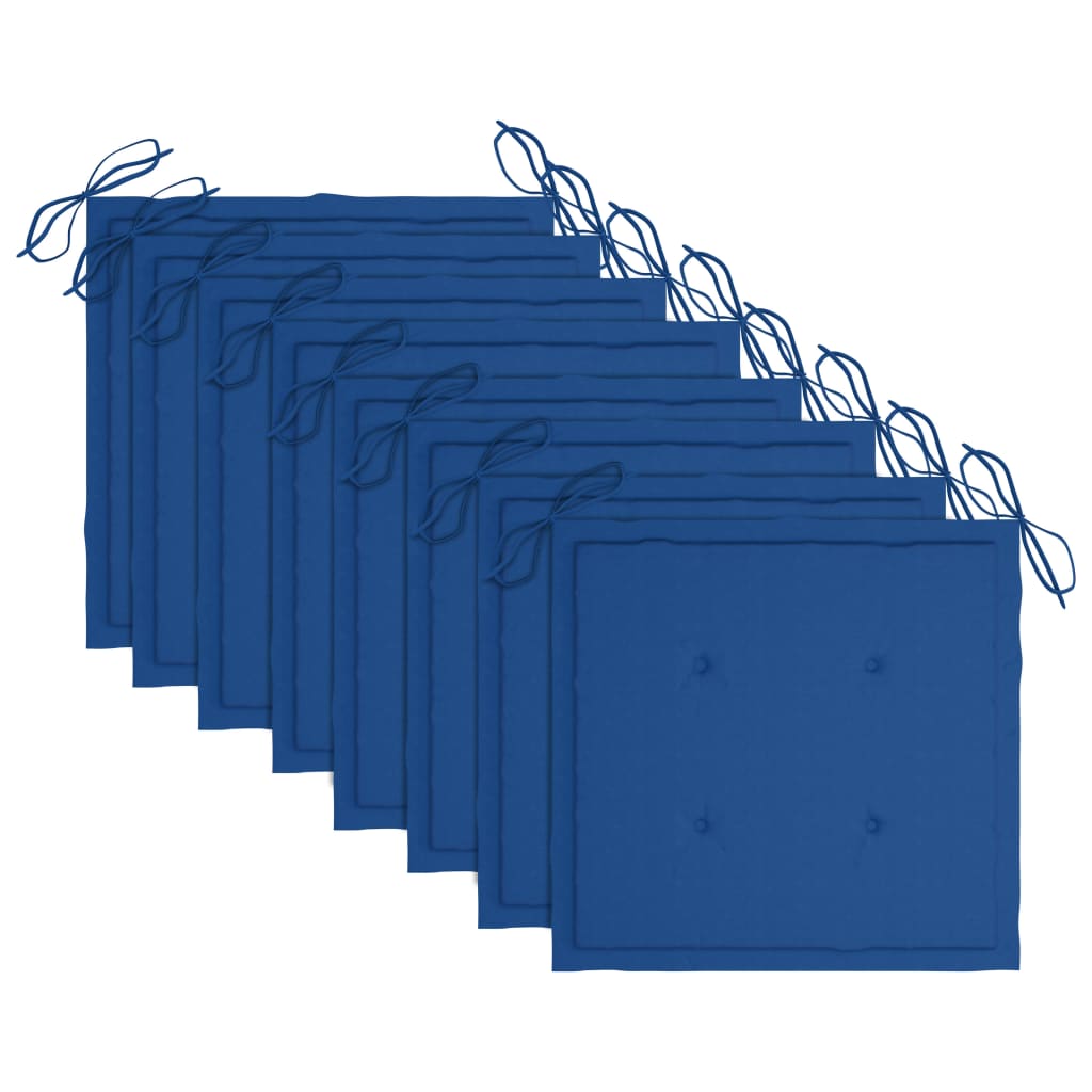 Chaises de jardin avec coussins 8 pcs Bois d'acacia solide Gris 17 - 5