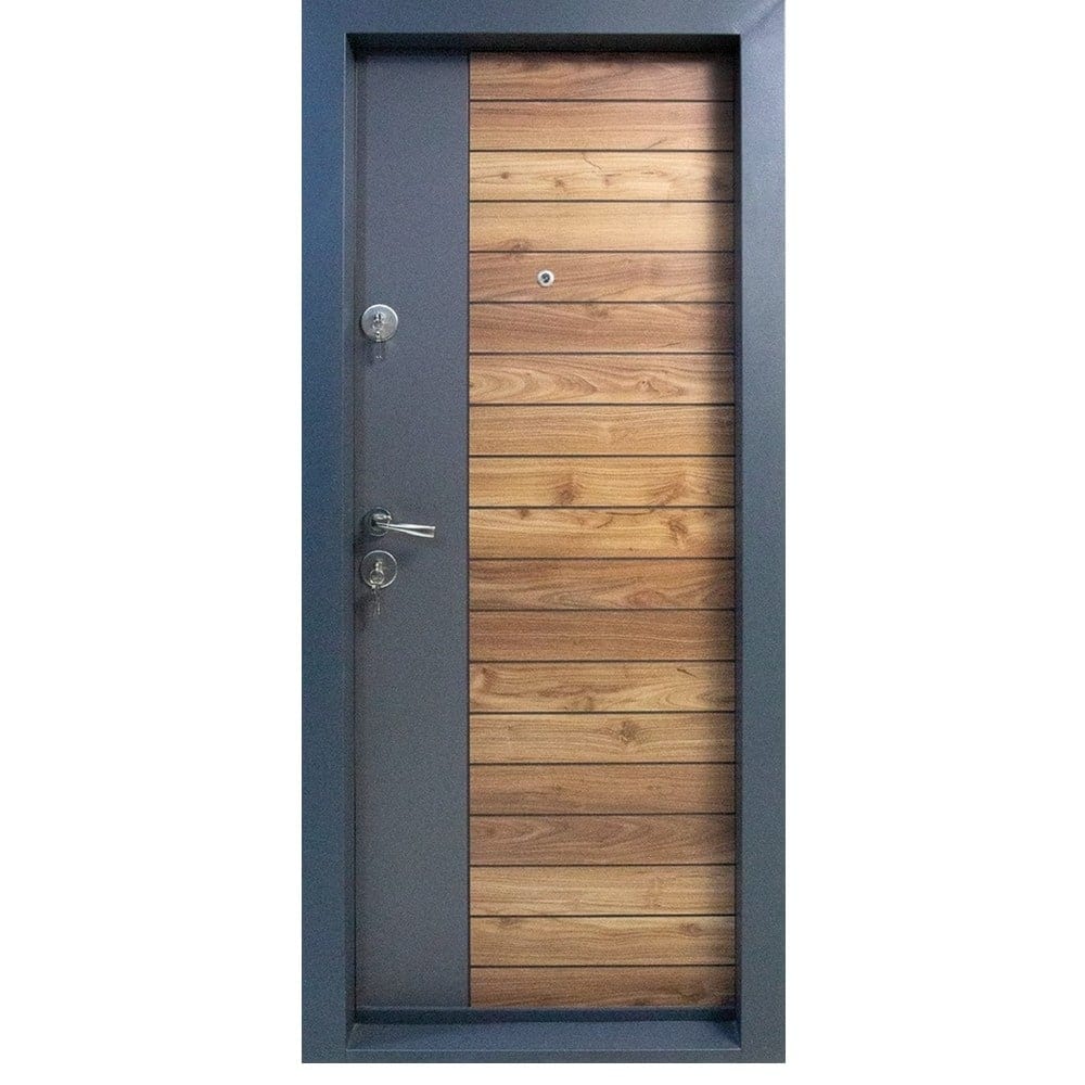 Usa metalica de apartament cu izolatie Novo Doors First Class NDS10, Deschidere Dreapta, 200x88 cm, Tabla 1.2 mm, Gri antracit Natur