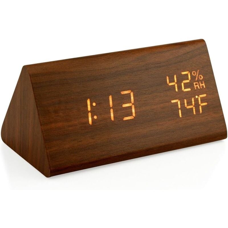 Orologio Da Parete Digitale LED 10 Pollici - Con Sveglia, Temperatura E Umidità, Colore Arancione