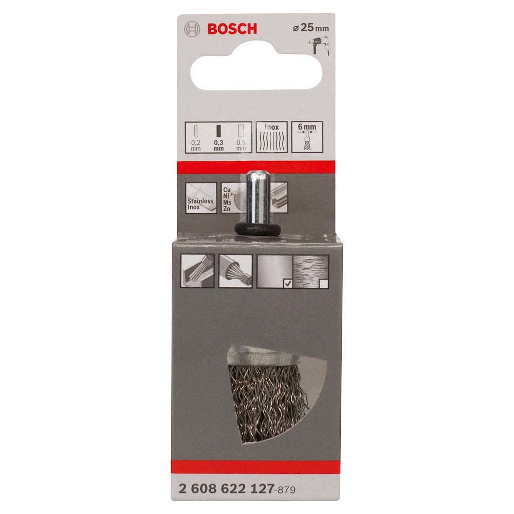 Bosch PRO Stainless Steel clean Szczotka pędzelkowa 25 x 0,30 mm prosty trzpień - 2608622127 - 6