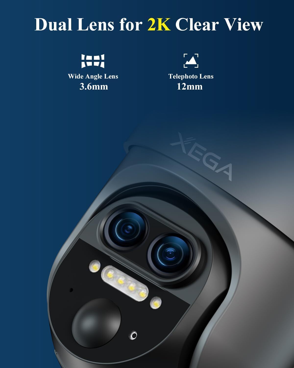 Telecamera Sorveglianza Solare Xega XG-02-WiFi – PTZ 2K, Wireless Esterna, Visione Notturna - 3
