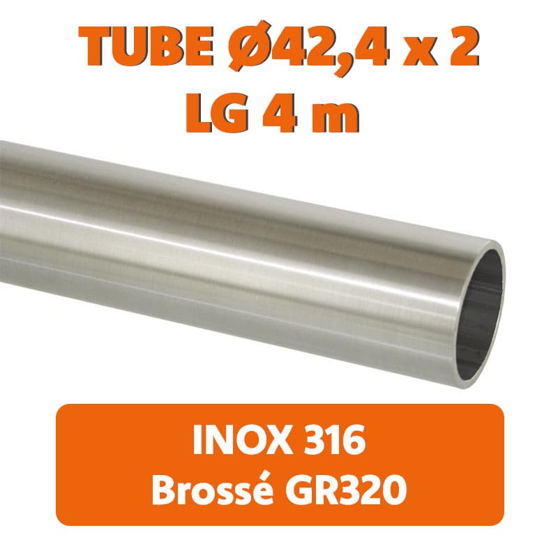 Tube inox 316 satiné 42,4x2 mm DUVAL BILCOCQ - 3 m - 82-0720-4203