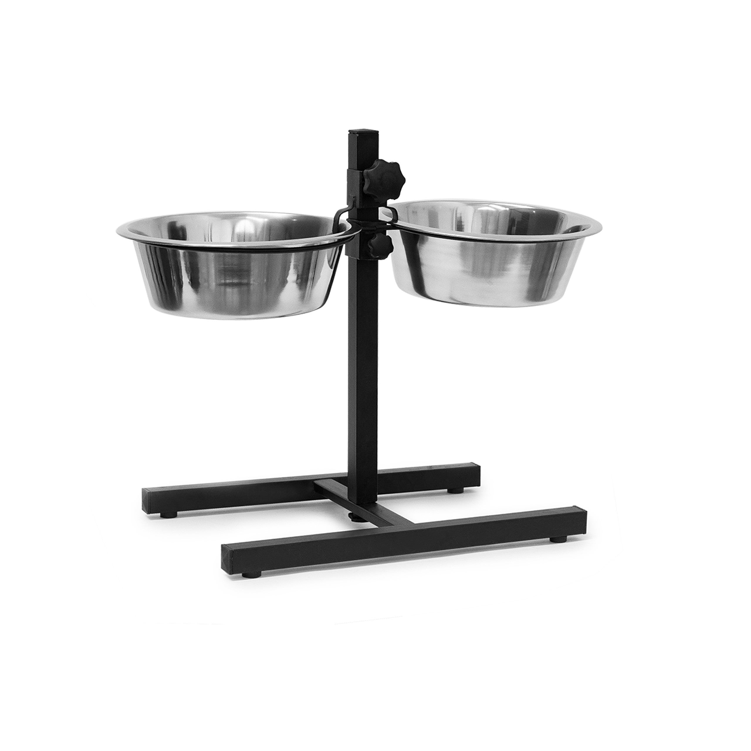 Relaxdays Gamelles pour chiens, 2,2 l, acier inoxydable, HLP 42 x 53 x 26 cm, hauteur réglable, antidérapant, argenté - 8