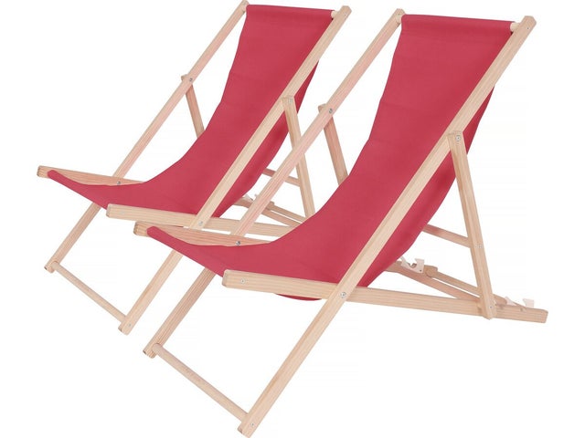 Lot de 2 transat en bois 