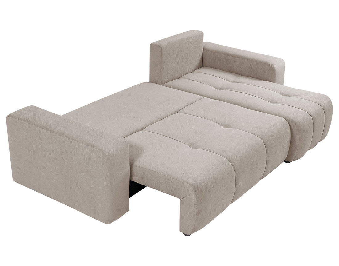 Canapé d'angle réversible convertible 4 places en tissu taupe - NICOLE - Best Mobilier - 3