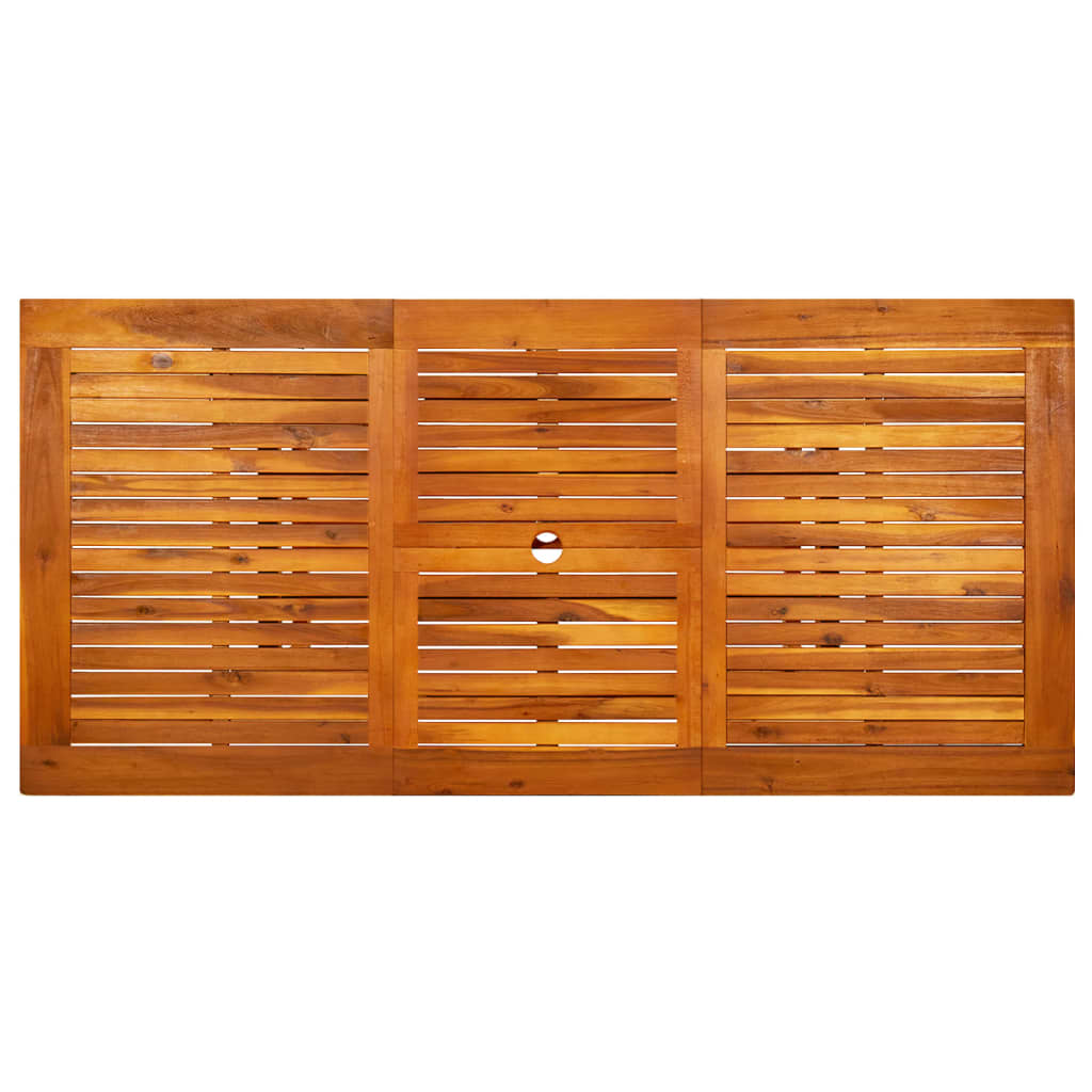 Table à dîner de jardin (120-170)x80x75 cm Bois d'acacia massif - 7