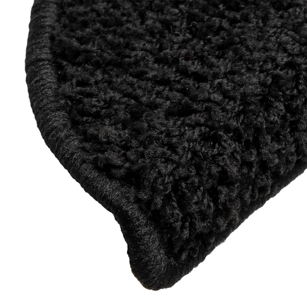 Tapis d'escalier 10 unités noir 56x17x3 cm - 6