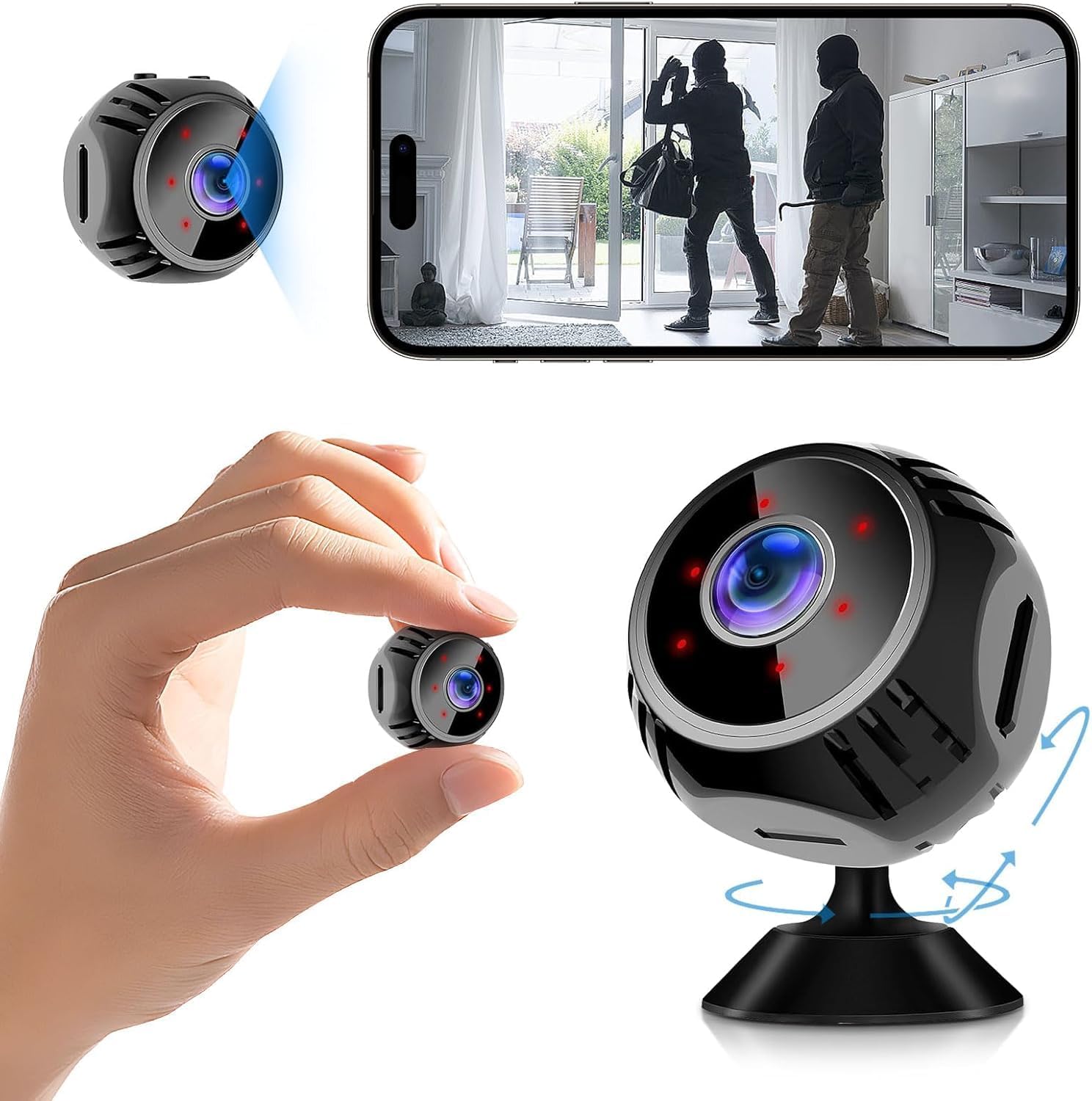 Mini caméra Espion sans Fil,1080P WiFi sans Fil Micro Caméra,avec ...