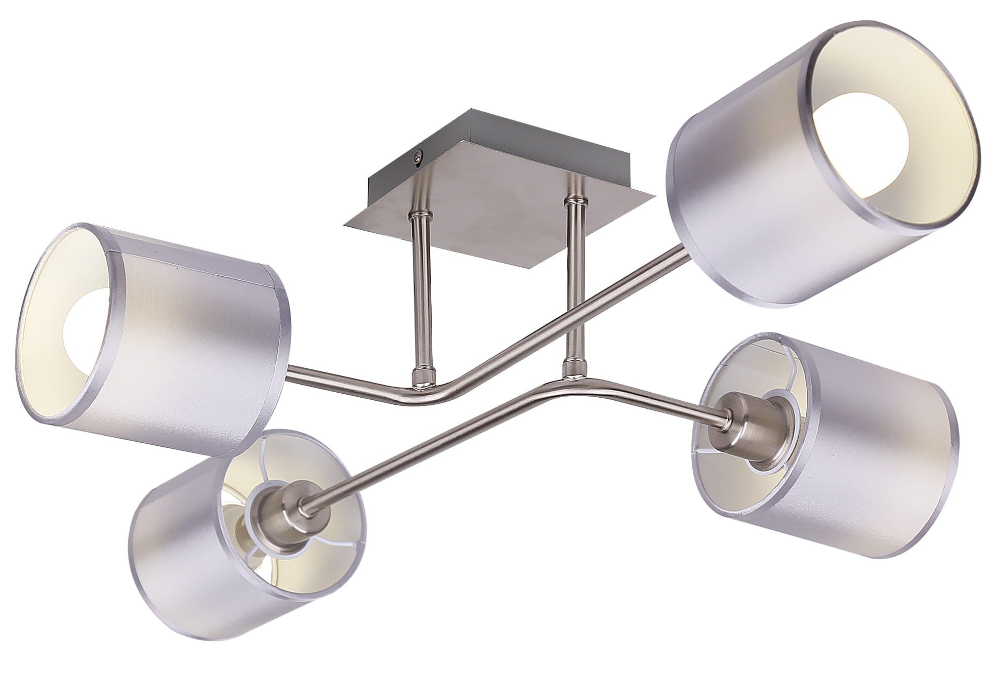 Lampa sufitowa wisząca Sax srebrna 4xE14x40W wym: 18 x 69 x 50 cm tkanina Candellux