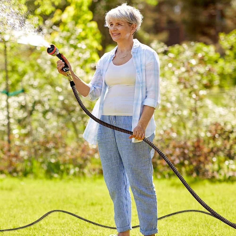 Tuyau d'arrosage extensible flexible avec pistolet 10 jets raccords ...