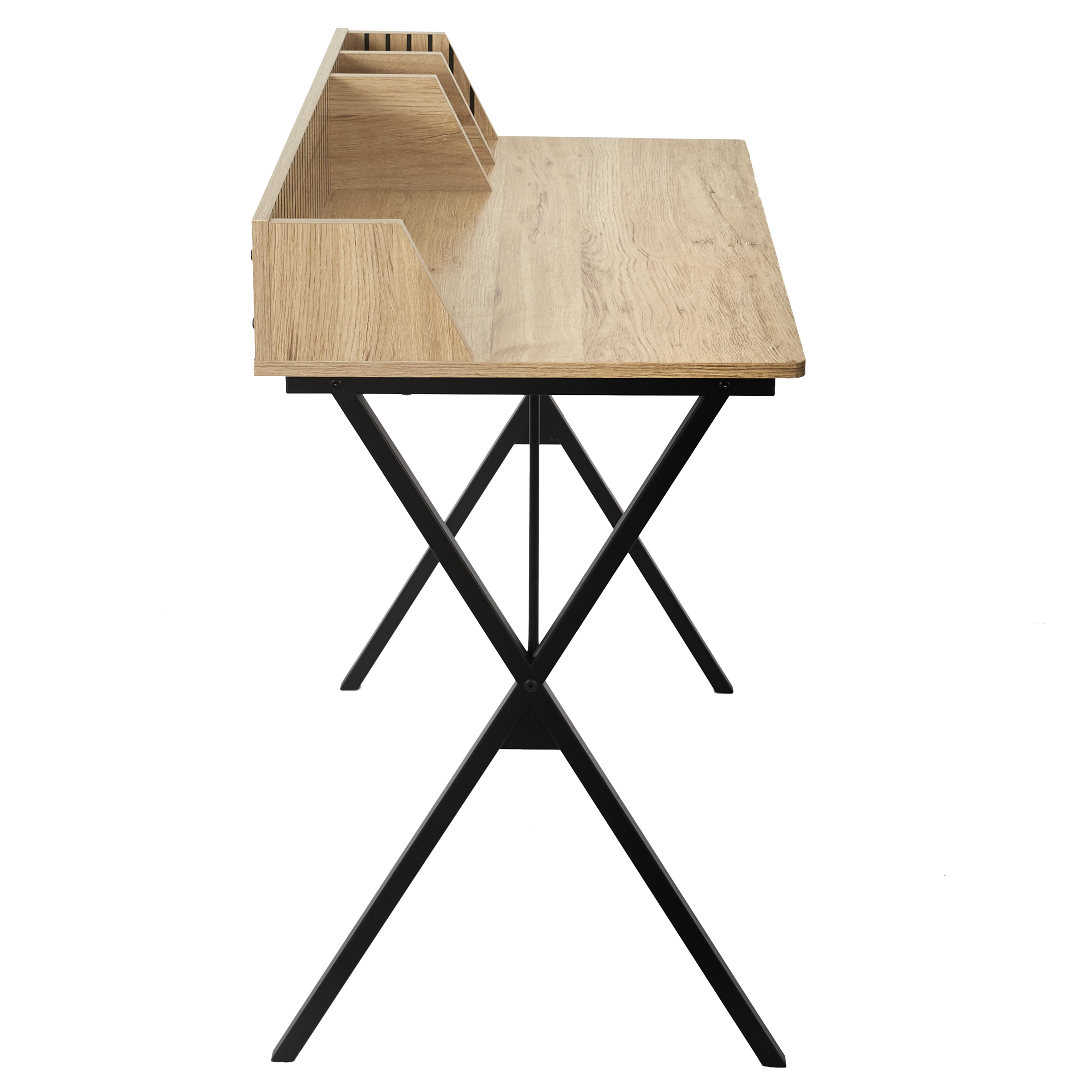 Bureau - HOME DECO FACTORY - Klaus - Élégant - Pratique - Marron et Noir - 3