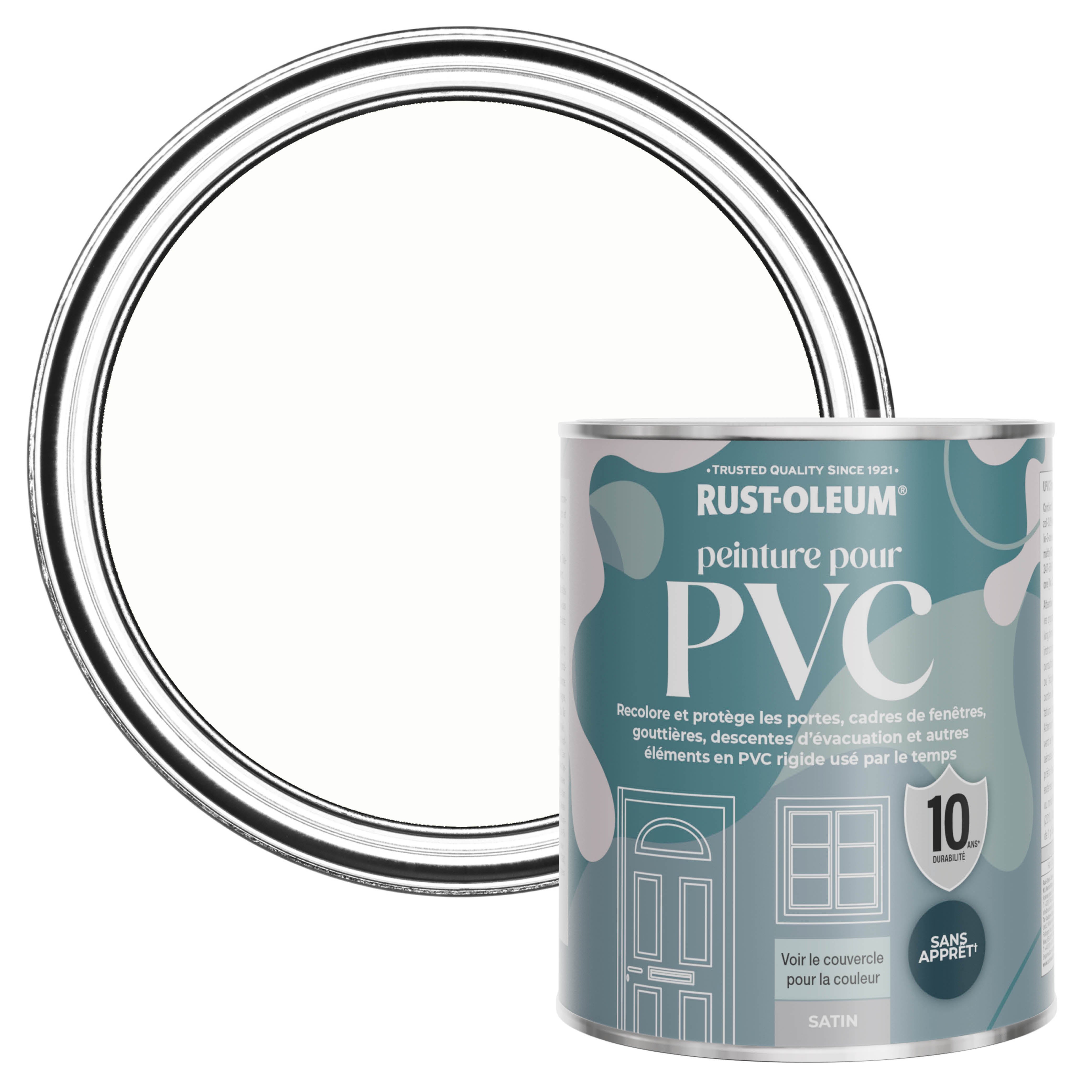 RustOleum Peinture pour PVC, Finition Satinée Craie blanche 750ml Leroy Merlin