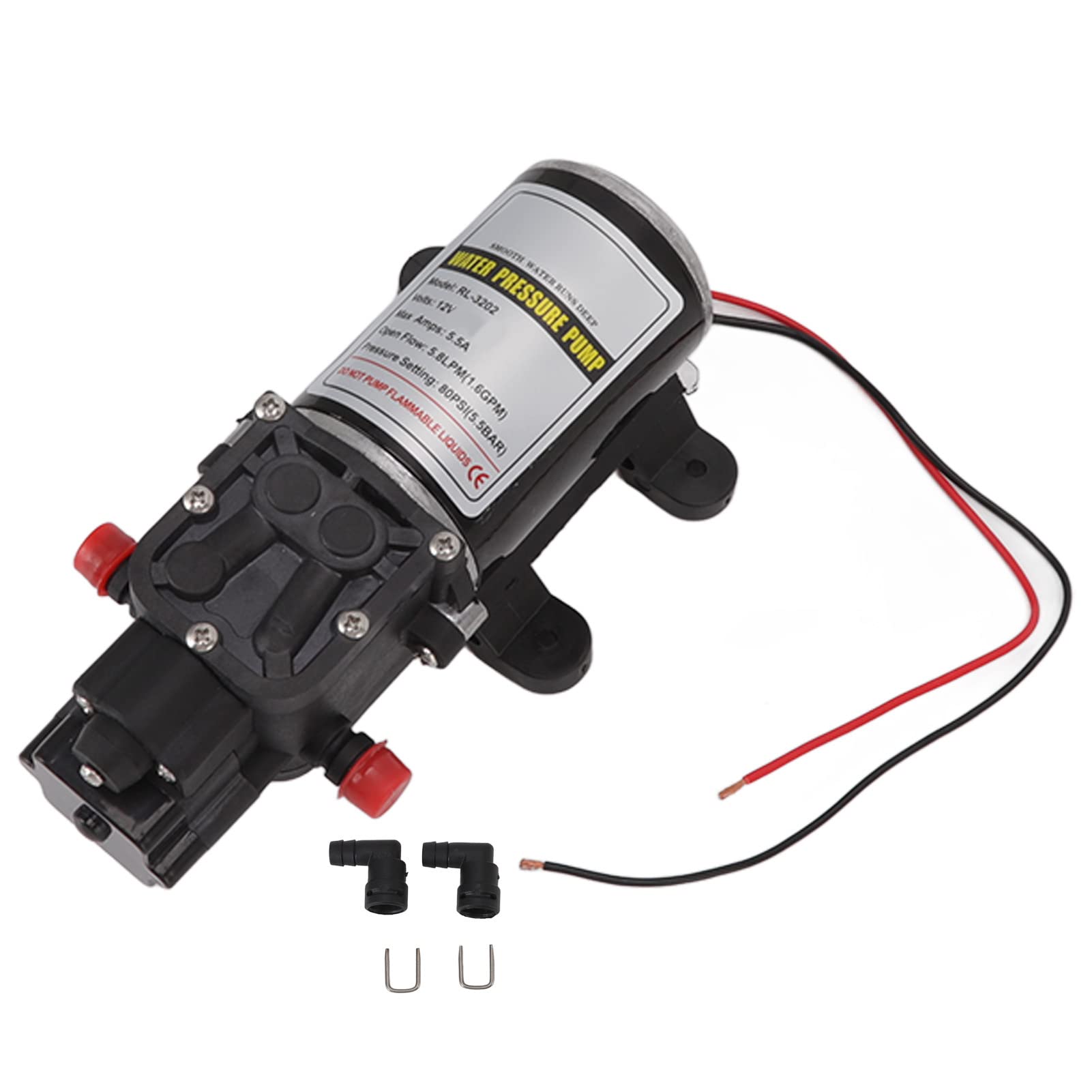 Pompe à Eau 12V Haute Pression - 5 L/min - Auto-Amorçante - Pour Lavage Voiture, Jardin, Bateau