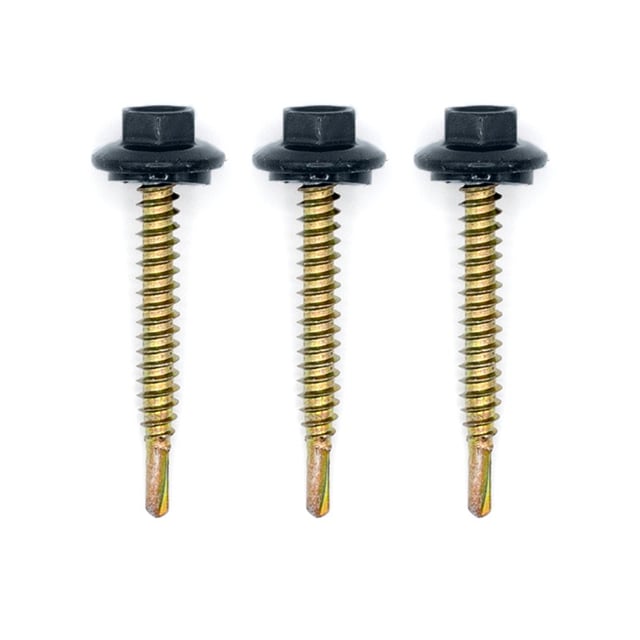 50 vis de fixation en plage pour support bois 4.8x38 | Gris Anthracite | RAL 7016