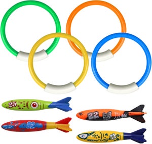 Louttary 8 Pièces Anneaux de Plongée de Piscine sous-Marine, de Bandit de Torpille de Jet de Plongée pour L'Ensemble de Cadeau d'enfants. de Plongée pour Apprendre à Nager Louttary 8 Pièces Anneaux de Plongée de Piscine sous-Marine, de Bandit de Torpille de Jet de Plongée pour L'Ensemble de Cadeau d'enfants. de Plongée pour Apprendre à Nager