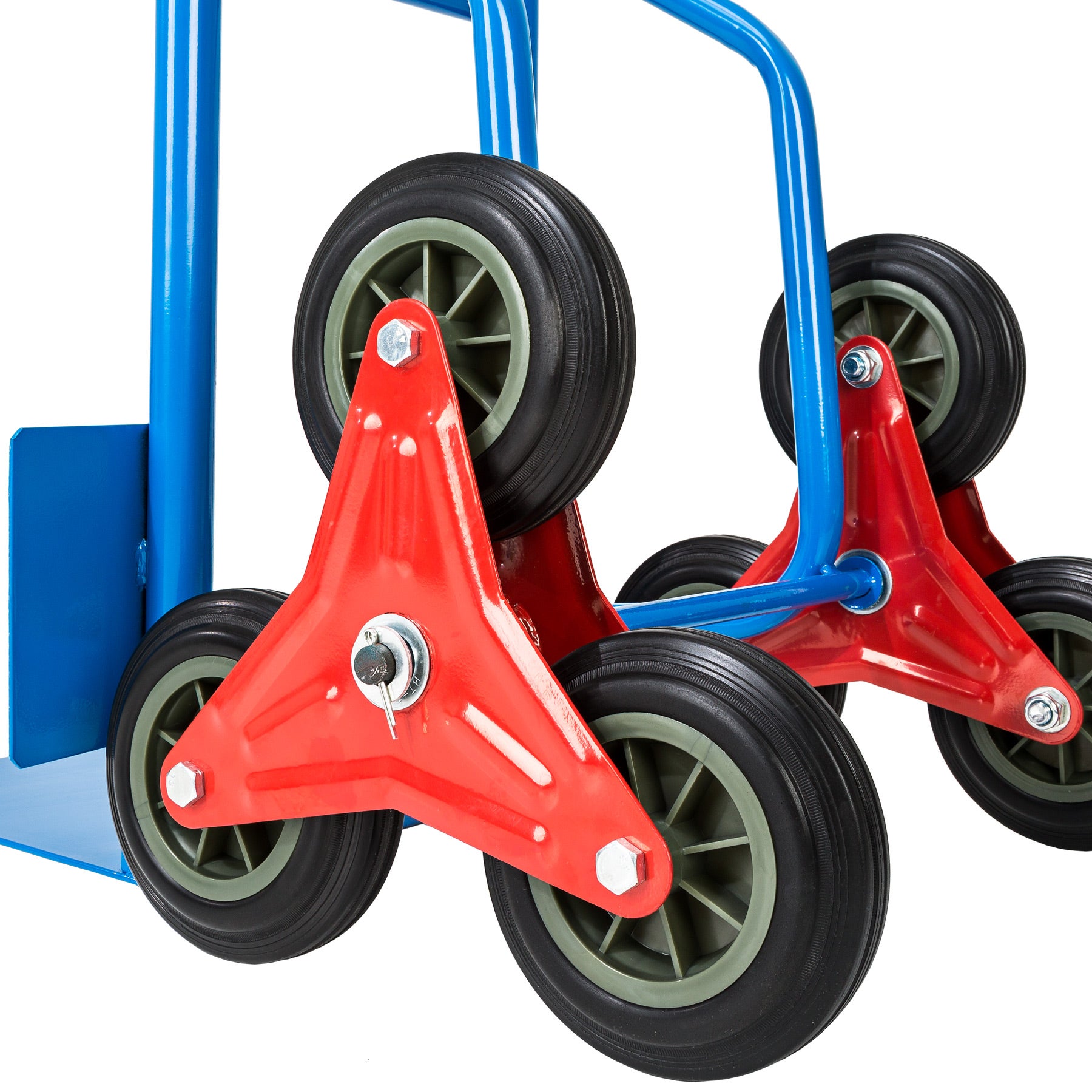 Diable monte-escalier en acier, 200 kg, plateau pliable, 6 roues étoile, bleu TECTAKE - 6