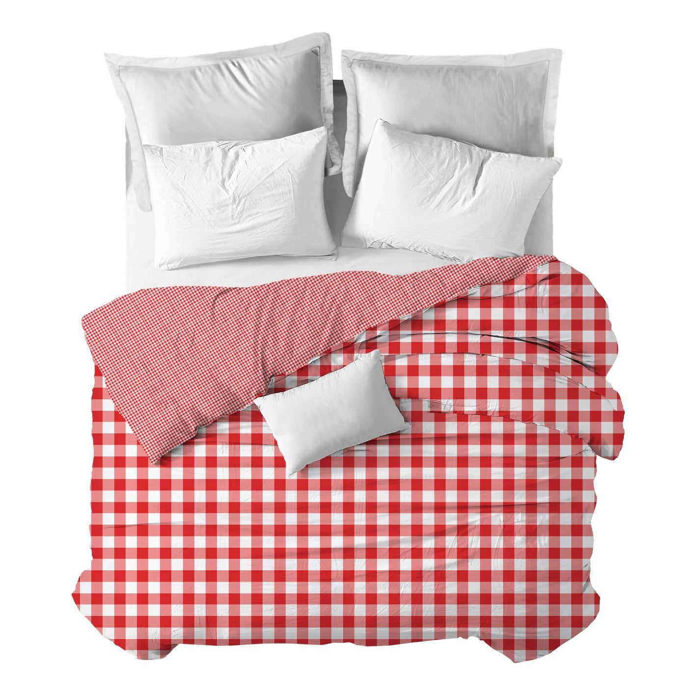 Sokios  Funda Nórdica Vichy, Cama105 (180X270) Rojo , Leroy Merlin