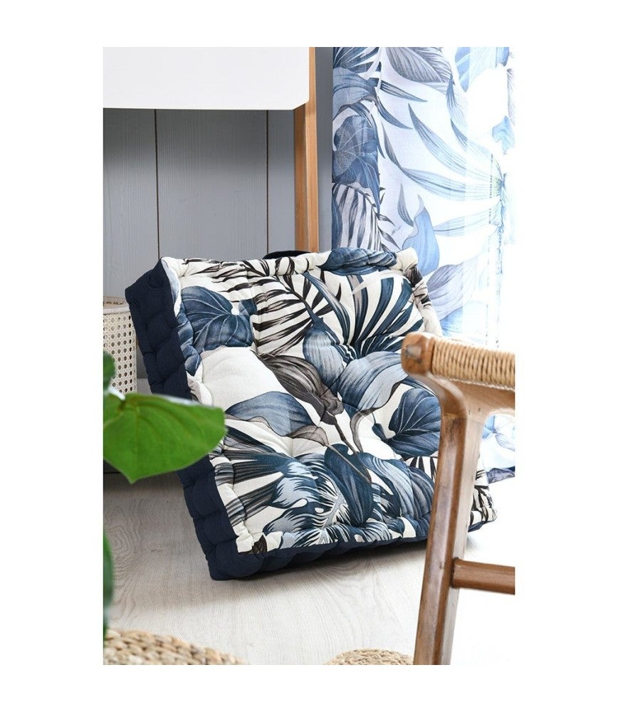 Coussin de sol 45x45 cm Paraiso bleu coton - 3