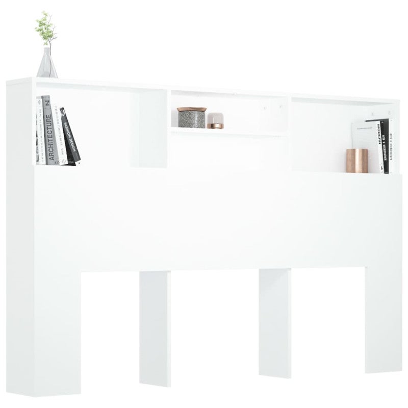 Armoire de tête de lit Blanc 160x19x103,5 cm - 4