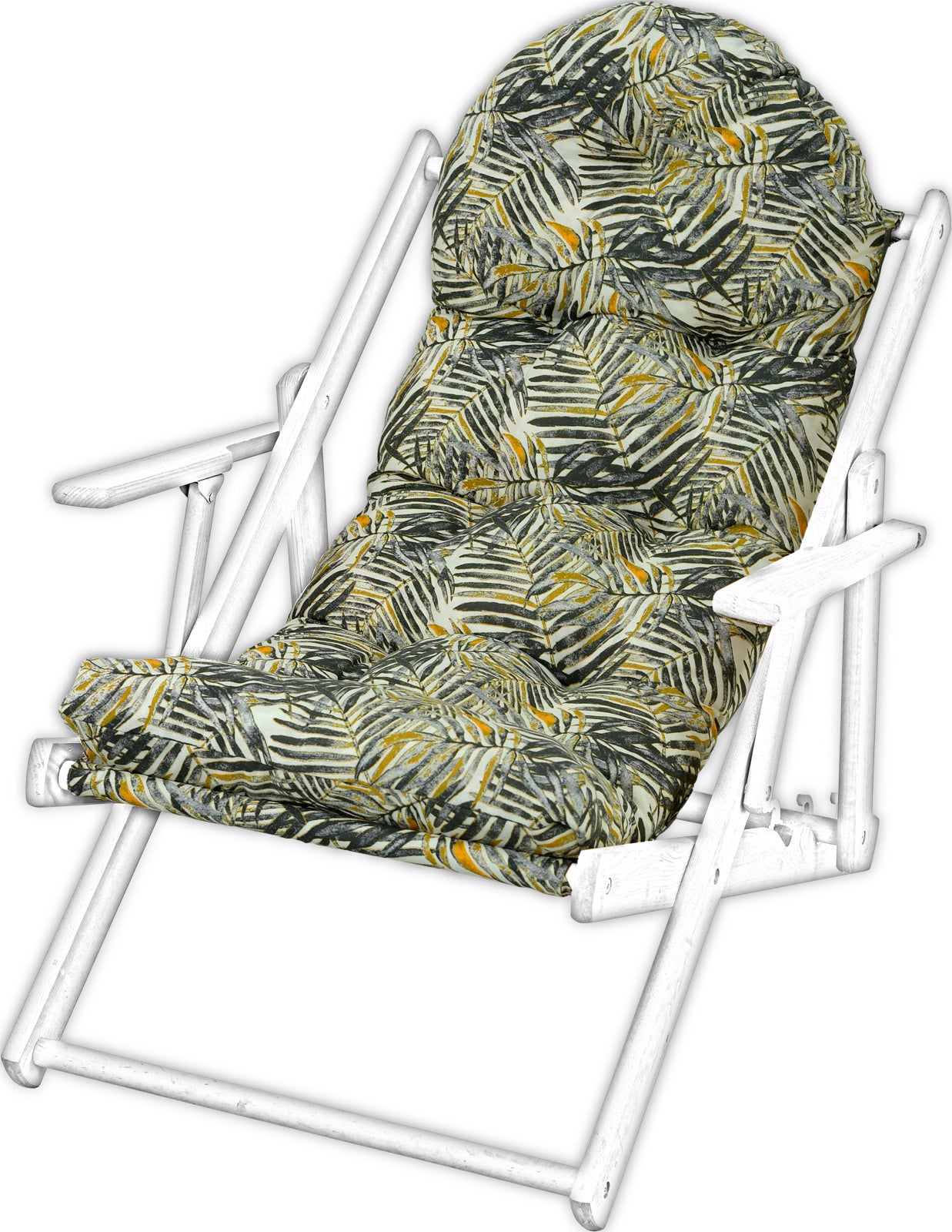 Poduszka na leżak drewniany AMPO beżowy żółty czarny 1 szt.