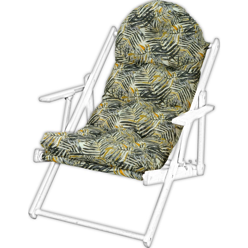 Poduszka na leżak drewniany AMPO beżowy żółty czarny 1 szt.