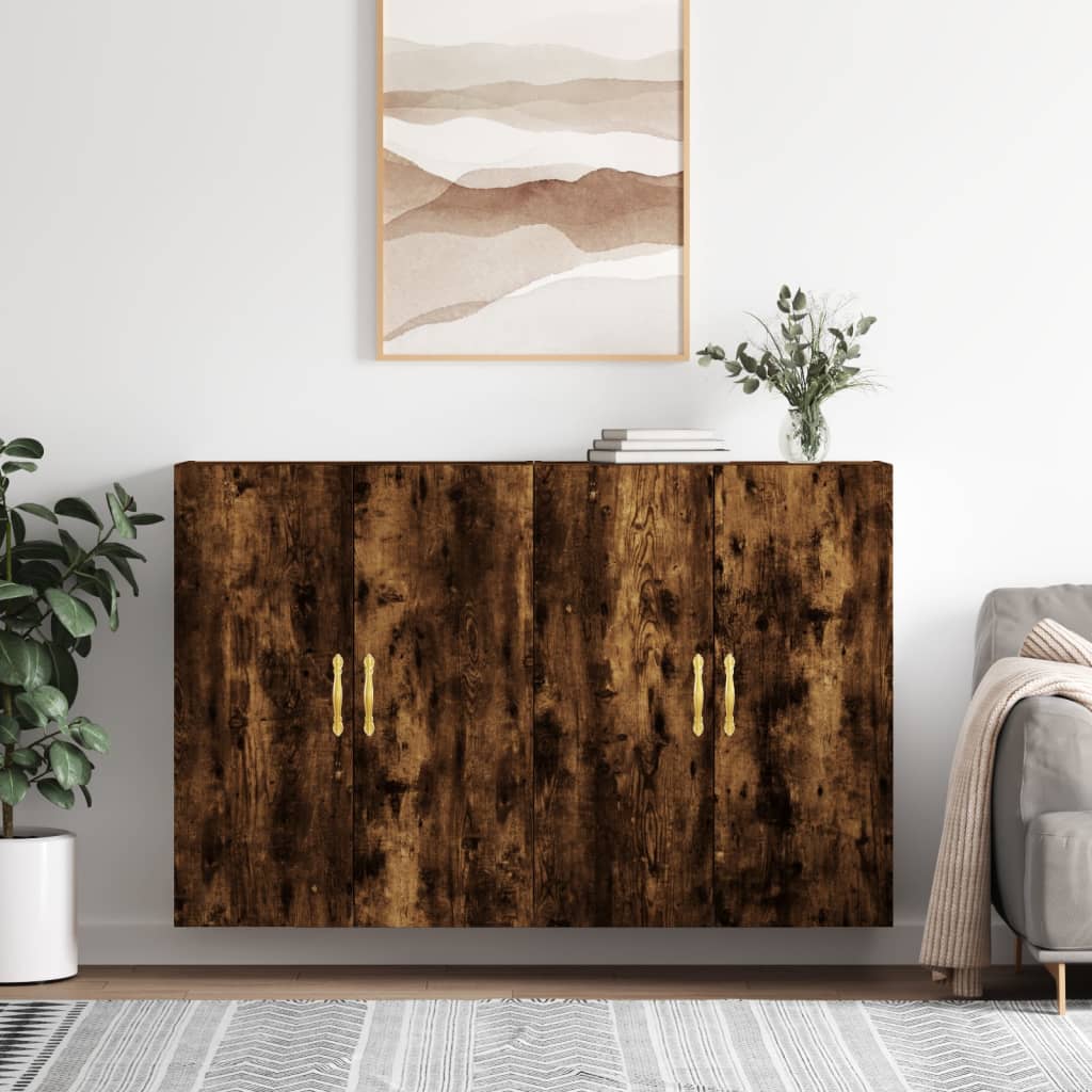 Homgoday Lot de 6 étagères murales cubiques en chêne fumé 60 x 15 x 23 cm en bois d'ingénierie, étagère flottante, étagère murale cube pour chambre à