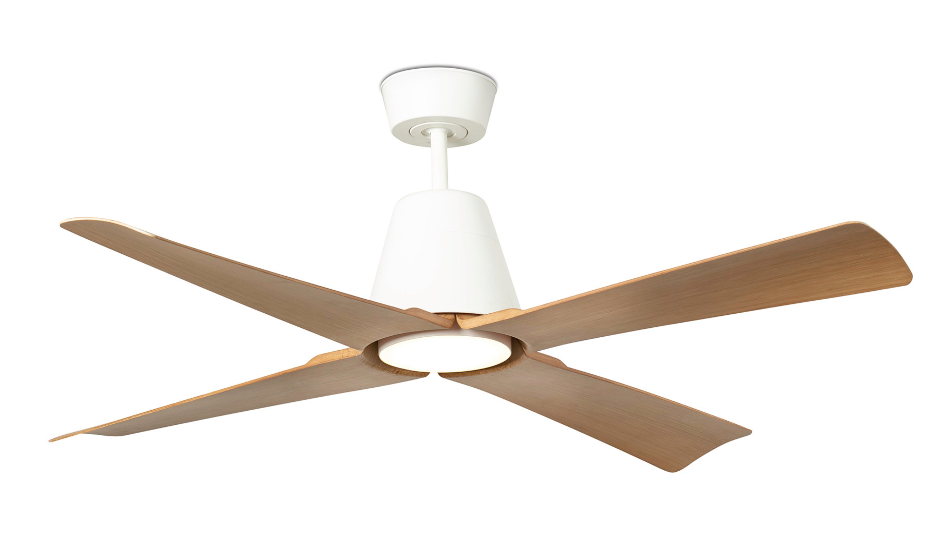 Ventilatore Da Soffitto, Waterwind Wi IP44, 132cm, Ideale Per Esterni Coperti Corpo Neropale Legno Telecomando Klassfan