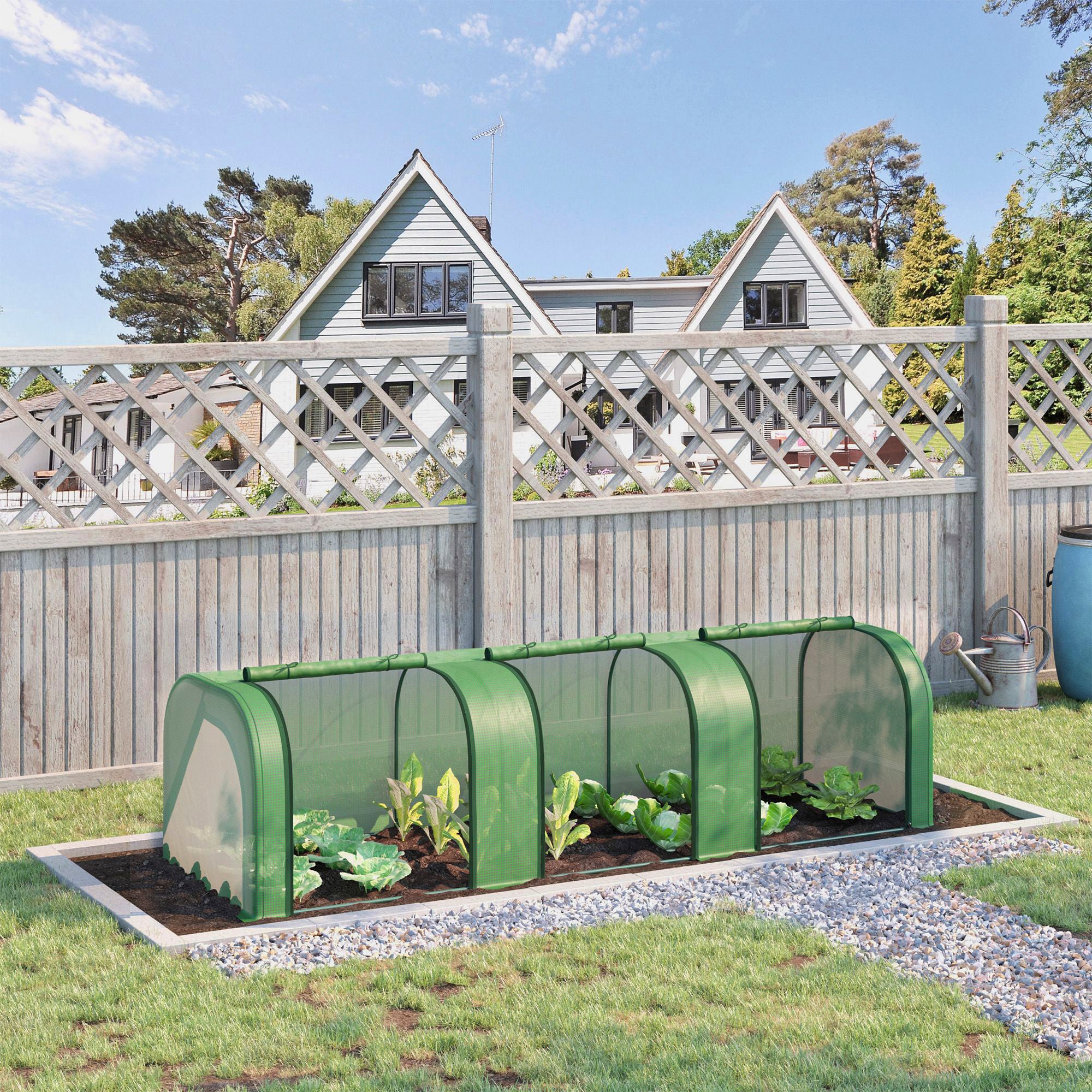 Mini Serre à Tomates, 3 x 1 x 0,8 m, Acier, PE Haute Densité 140 g/m² Anti-UV, 3 Fenêtres, Vert - 4