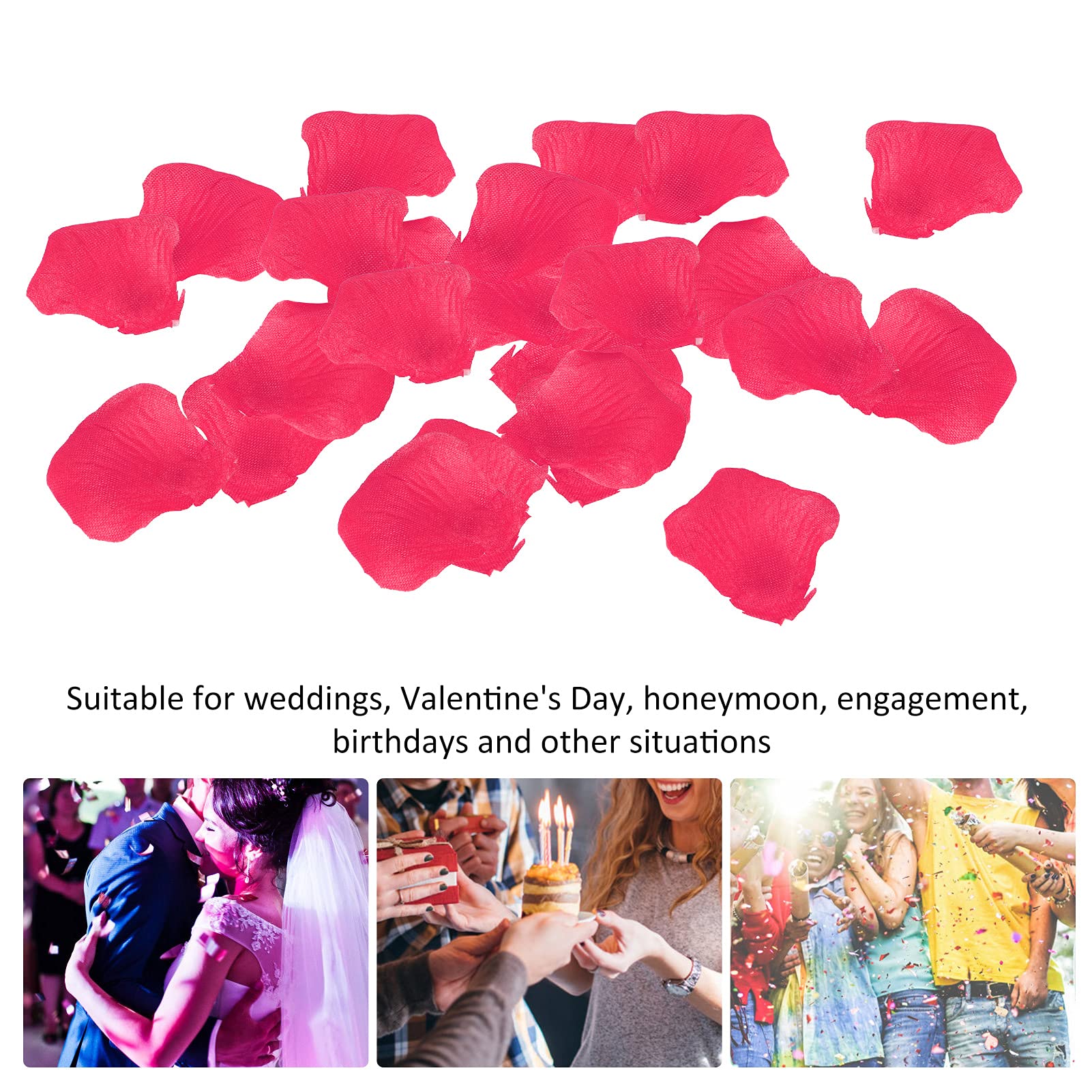 8 sacos 120 unidades de pétalas artificiais não tecidas pétalas falsas decorações de festa de casamento familiar (rosa - 4