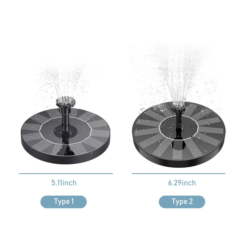 Pompe solaire 1W avec 6 buses, pompe à eau stationnaire flottante pour fontaine, bain d'oiseaux, aquarium, piscine, bassin, jardin, étang - 2