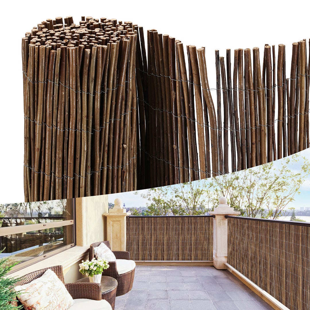 120 x 500 cm Cannicciato in salice naturale – Frangivista da esterno resistente alle intemperie - 9
