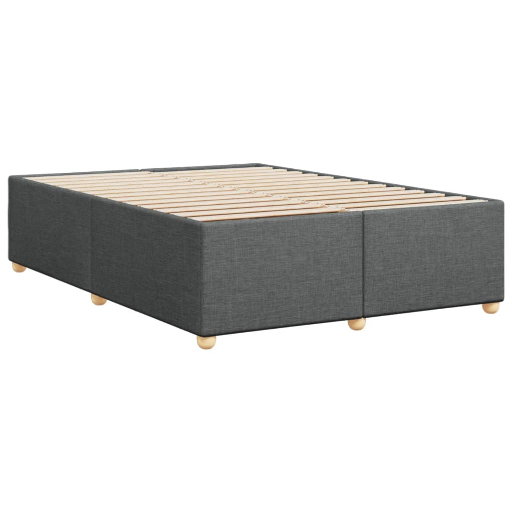 Cadre de lit sans matelas, tissu, gris foncé, pour la chambre, 160 × 200 cm - 6