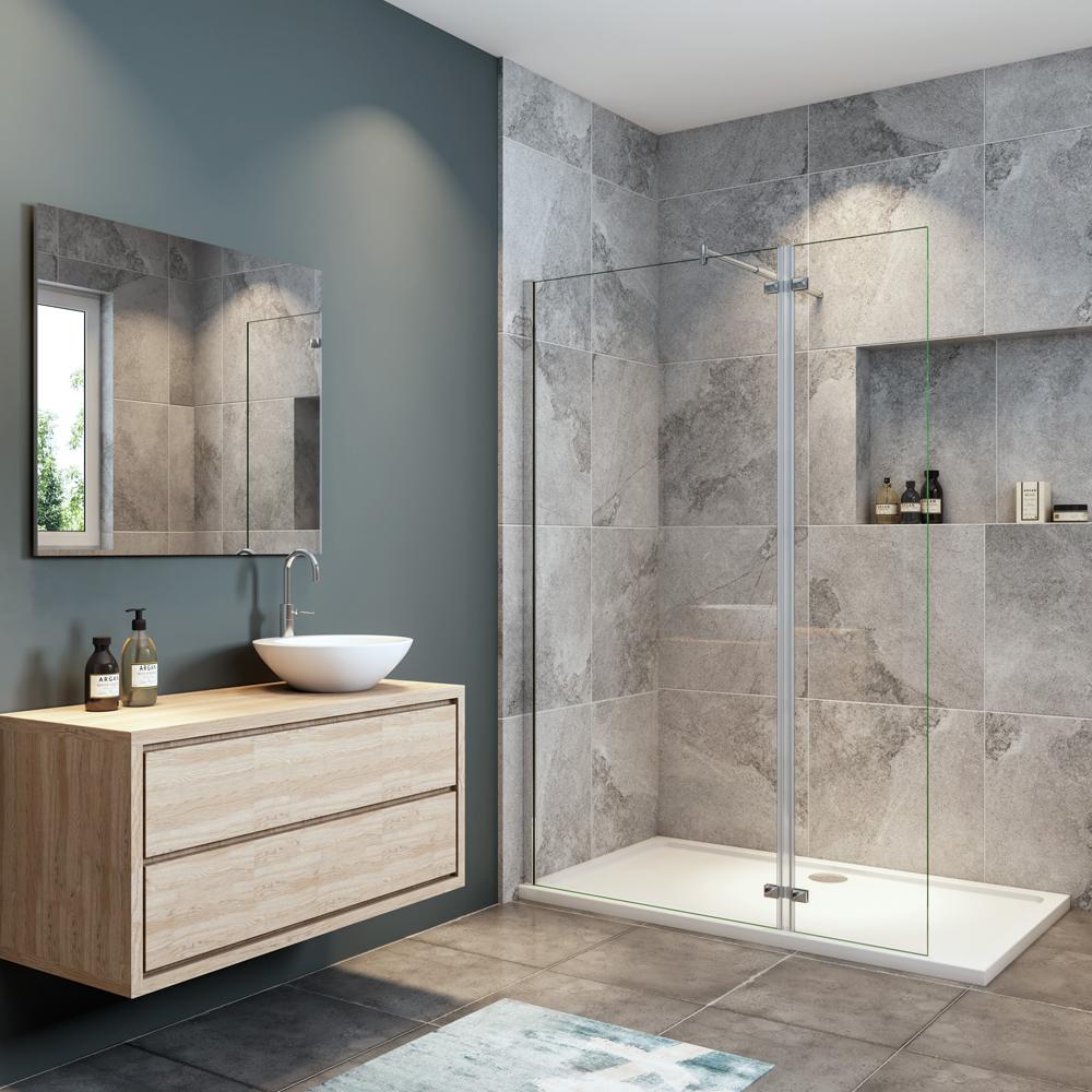 Océan Paroi De Douche 90x200cm+40x200cm Paroi Avec Un Retour Verre Anticalcaire - 2