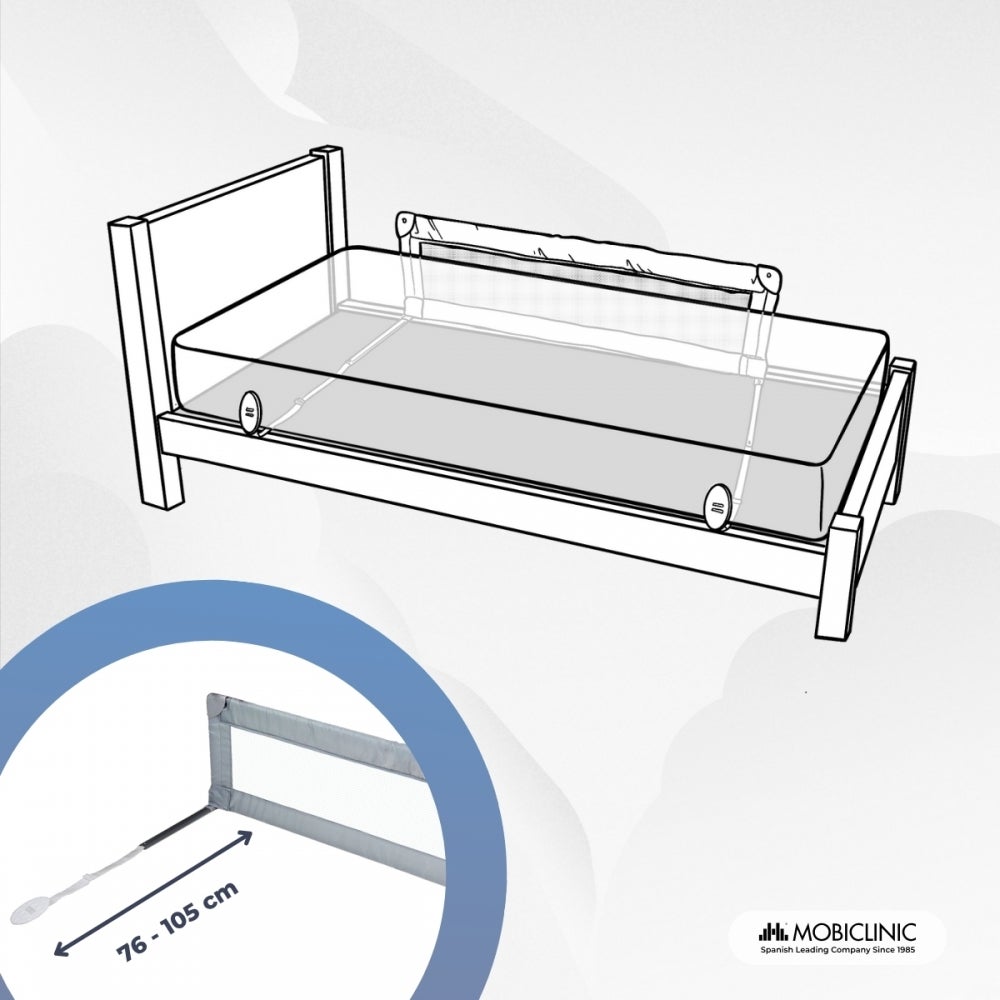 Barrera para cama Mobiclinic 150 x 43,5 cm Plegable Barandilla de seguridad para niños Hasta 25 kg Infantil Dreamy - 4