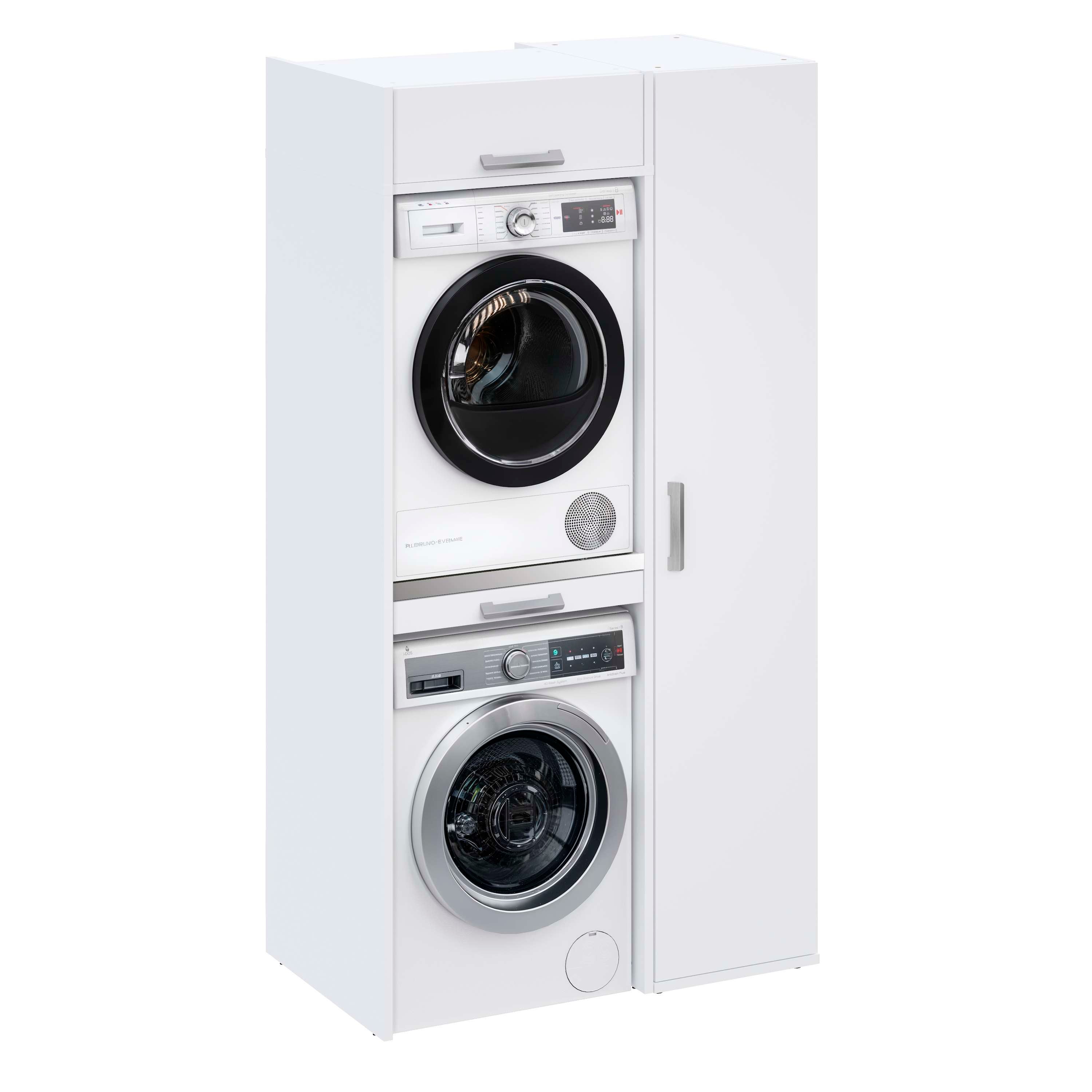 Conjunto de muebles lavadora secadora T-BATH 110,7x208cm blanco esp.22 mm - 3