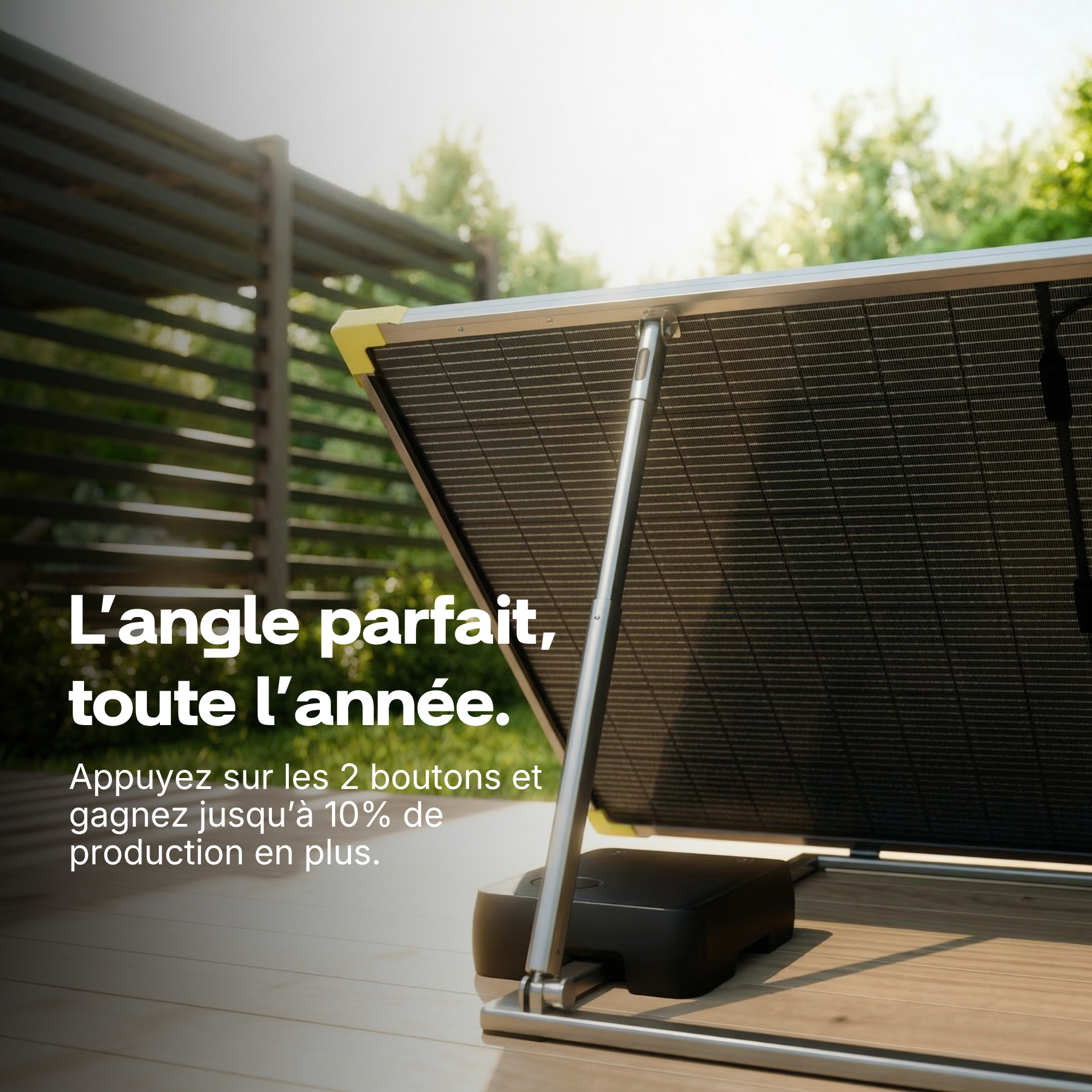 Sunology PLAY - Panneau solaire complet 480W bifacial – Station solaire livrée totalement assemblée – Installation au sol ou au mur - 7